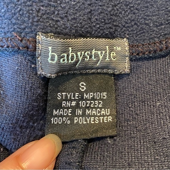 BABYSTYLE Maternity Navy Fleece Pants Size Small - Picture 5 of 6